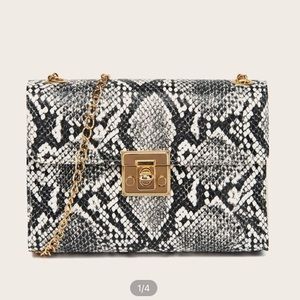 Leather snake skin bag